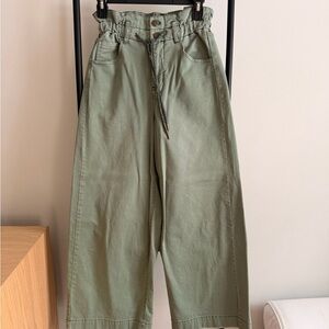 Pilcro Green Wide Leg Trousers